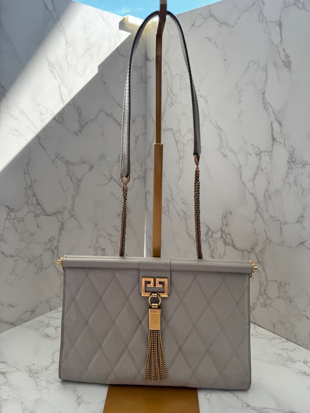 Givenchy Gem Quilted Tassel Clutch/Crossbody